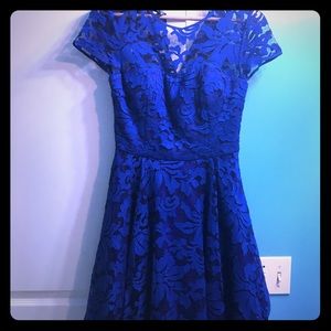 Ted Baker Royal Blue Caree Floral Lace Dress